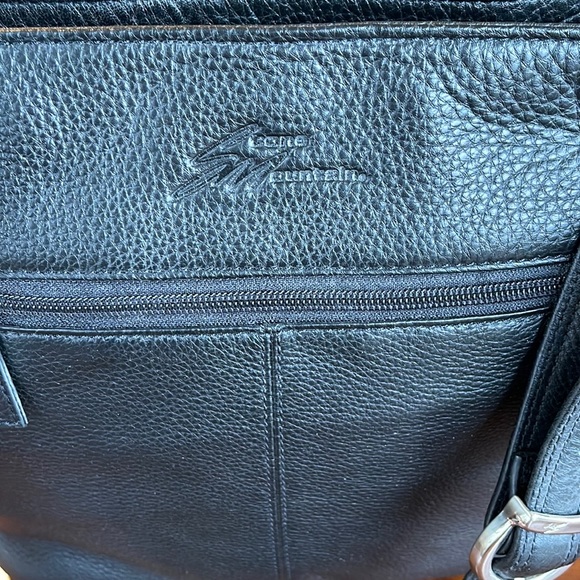 NEVER USED WITH TAGS STONE MOUNTAIN BLACK PEBBLED LEATHER SANTA BELLA HANDBAG - Picture 2 of 11